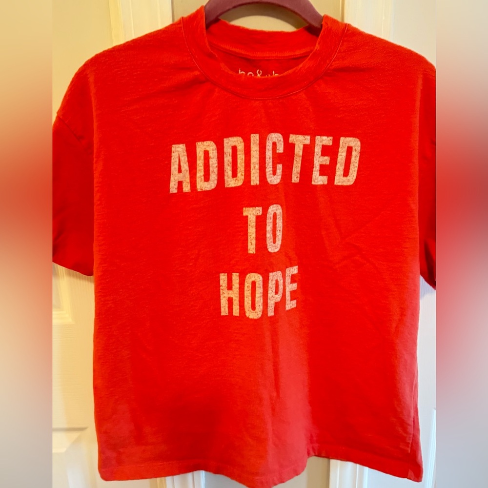ba&sh Red 'Addicted to Hope' Long Sleeve Tee